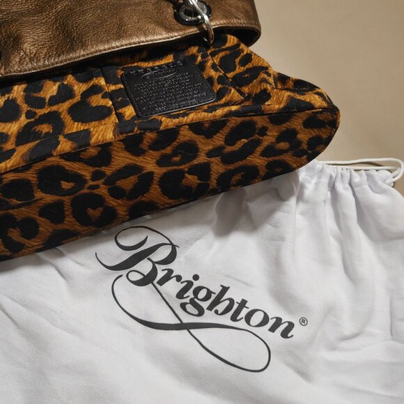 Brighton Signature Purr Fectly Fabulous Cat Embroidered Tote Bag  Leopard Lining - Picture 5 of 14